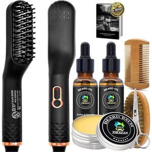 Beard Straightener, 3 in 1 Hair Straightener Brush Beard Straightening Comb